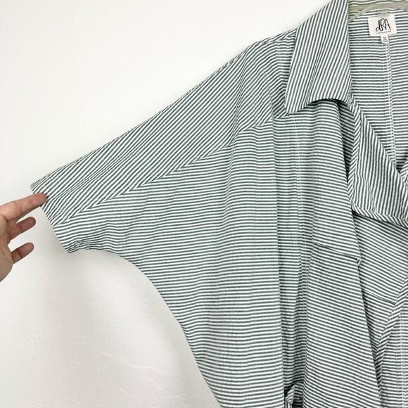 DRA Los Angeles X Anthropologie Drapework Jacket Seersucker Stripe Sz M Coastal - Picture 8 of 14